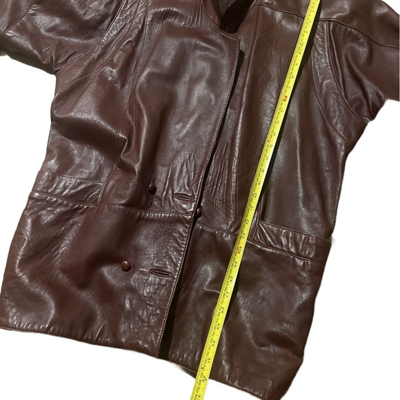 Vintage Real Leather Oversized Blazer Jacket | Brown | Size S grunge streetwear - Picture 11 of 12